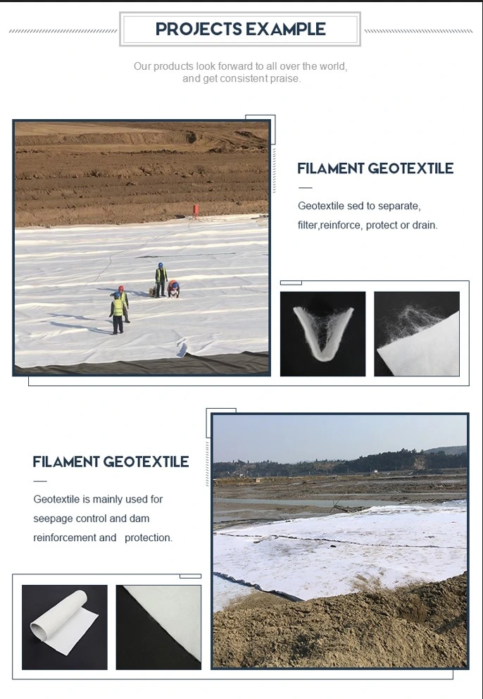 Geotextile πολυεστέρα μη υφανθε'ν Geotextile ύφασμα