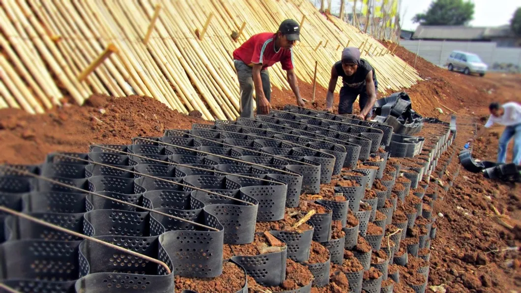 Ενίσχυση οδικής οδού HDPE γεωκύτταρο για οδικές οδικές οδικές οδικές οδικές οδές 0