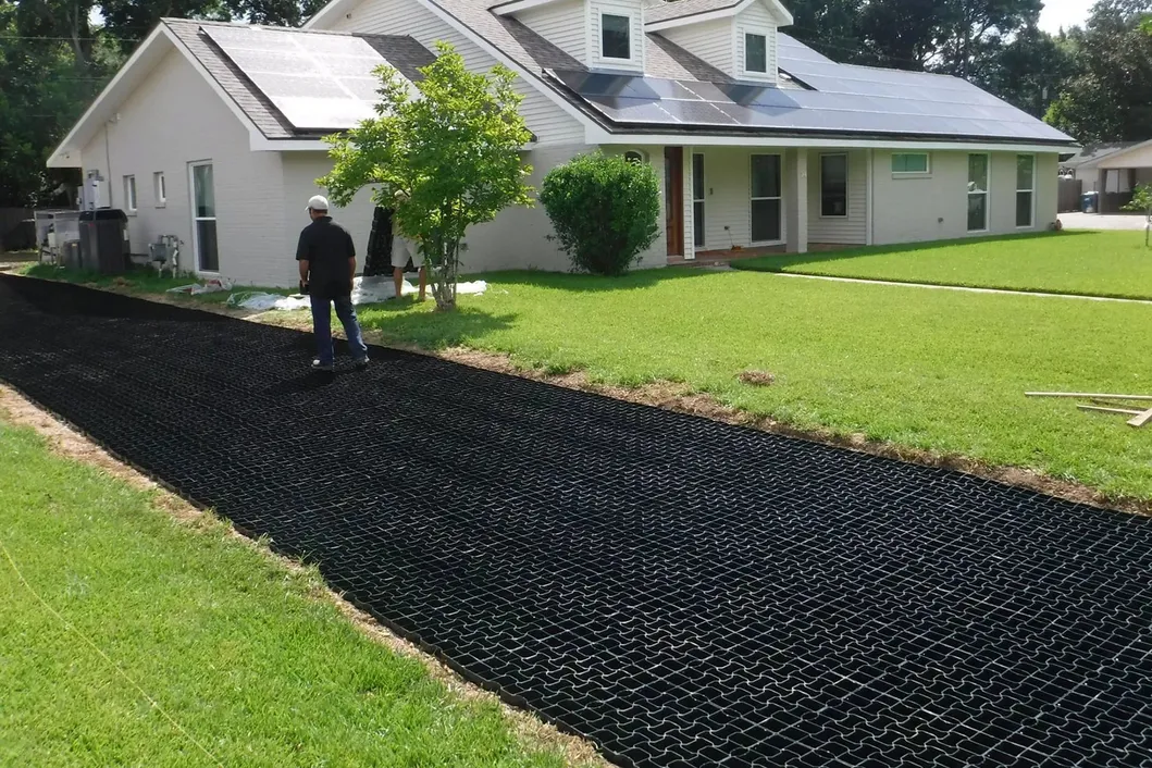 HDPE πλαστικό ελαστικό ελαστικό σταθεροποιητικό πλέγμα για το χώρο στάθμευσης εξωτερική οροφή κήπος διαπερατές λιθόστρωτες αγκυροβόλησης 11