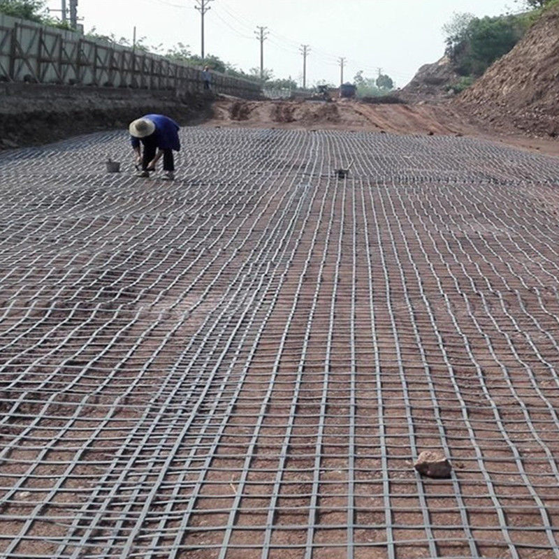 80kn Χάλυβα Πλαστικό Geogrid με αντοχή σε οξέα και αλκαλία για προστασία από κλίση υποβάθρα