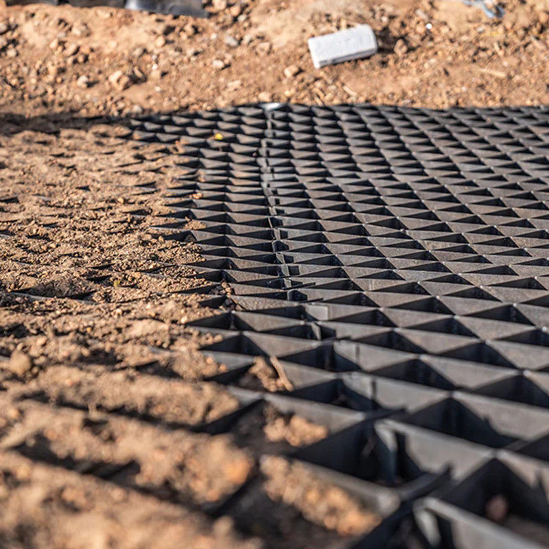 Υλικό πλέγματος από χαλίκι HDPE Δρόμος οδικής διαδρομής Γεωκύτταρο με υφή για την ενίσχυση οδικών οδών