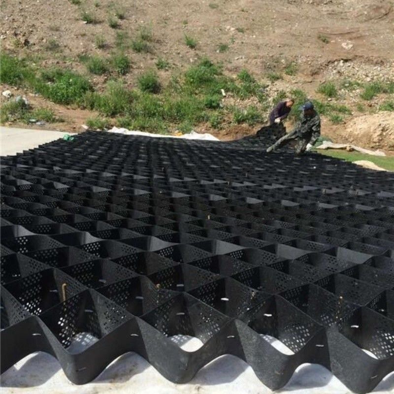 Υψηλό μέλιτο Μαύρο HDPE Geocell Reinforcement Driveway Για οδικά οδοστρώματα Σταθεροποιητής χαλίκις Δίκτυο Στήριξης Τείχους