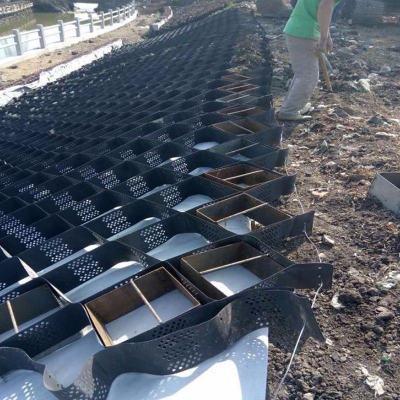 250mm 75mm 100mm 150mm Hdpe Geocell Υψηλής υφής HDPE Χονδρικά χάλκινο χαλίκι πλαστικό Geocell απευθείας εργοστασιακή τιμή