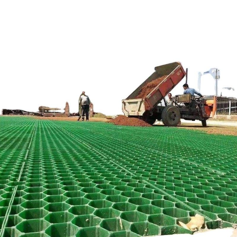 Εταιρεία κατασκευής HDPE Grid Plastic Gravel Paver Grid Grid για οδική οδό και χώρο στάθμευσης πράσινο μαύρο χρώμα