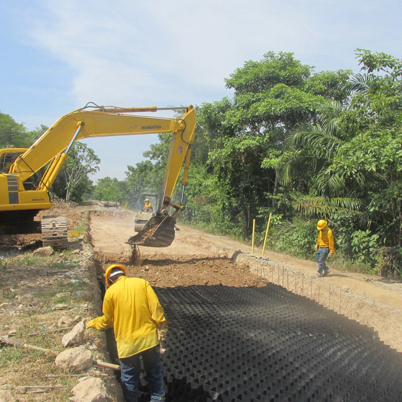 HDPE Plastic Geocell Paved Grid Black HDPE Geocell για την ενίσχυση μαλακού υπόγειου χώρου χαμηλού κόστους Σταθεροποιητής χαλίκις Geocell στην οδική κατασκευή