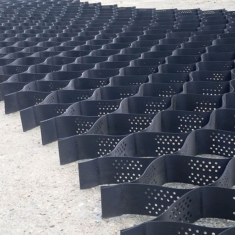 Δομημένο και διάτρητο πλαστικό γεωκυψελωτό πλέγμα HDPE για σταθεροποίηση δρόμων, ενίσχυση βάσης οδοστρώματος, χώρους στάθμευσης και προστασία πρανών